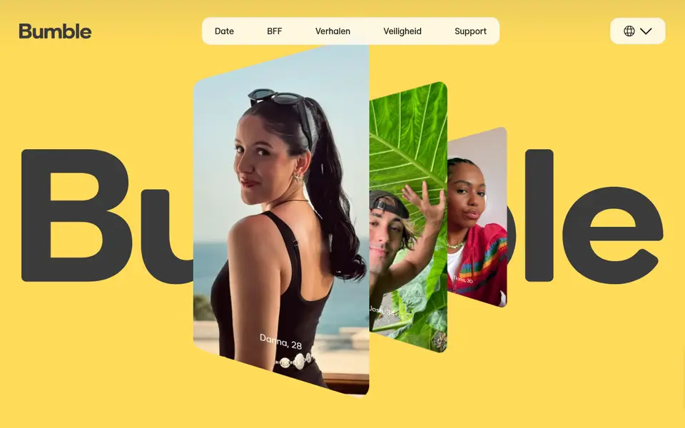 Bumble review: de Nederlandstalige homepage van bumble.com