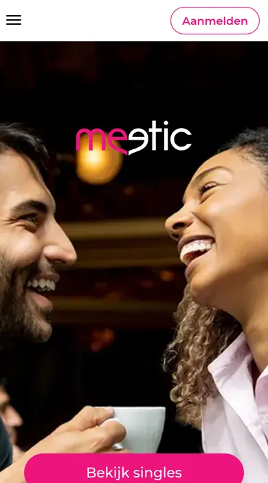 Meetic review op de smartphone: de mobiele homepage van Meetic